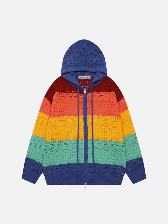 Aelfric Eden Colorful Cut-Out Zip Up Hoodie Product Image