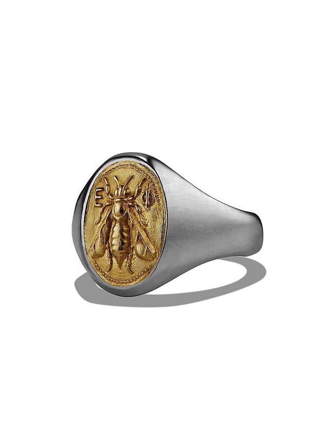 Mens Petrvs Bee Pinky Ring in Sterling Silver Product Image