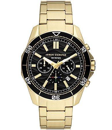 Armani Exchange Mens Chronograph Gold-Tone Stainless Steel Watch Product Image