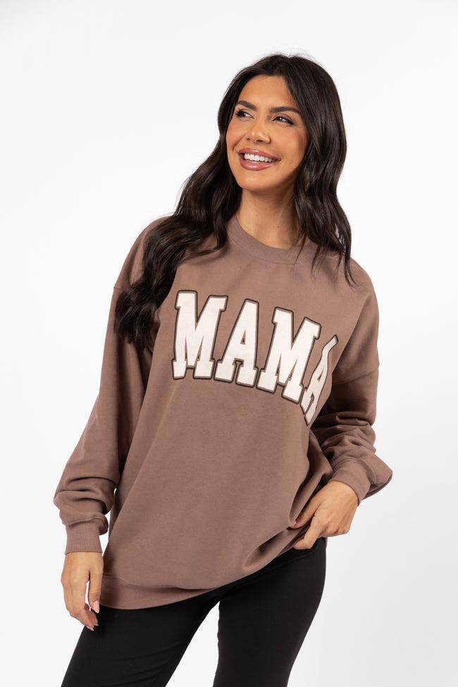 Mama Block Mocha Oversized Graphic Sweatshirt FINAL SALE Product Image