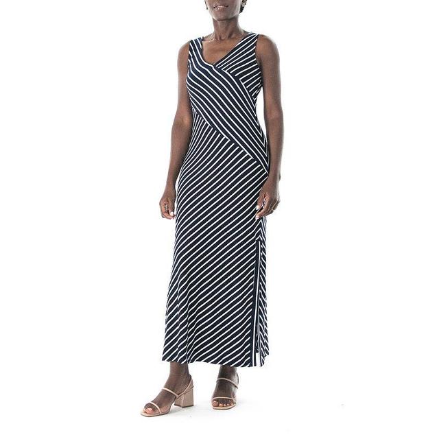 Womens Nina Leonard Striped Maxi Dress Product Image