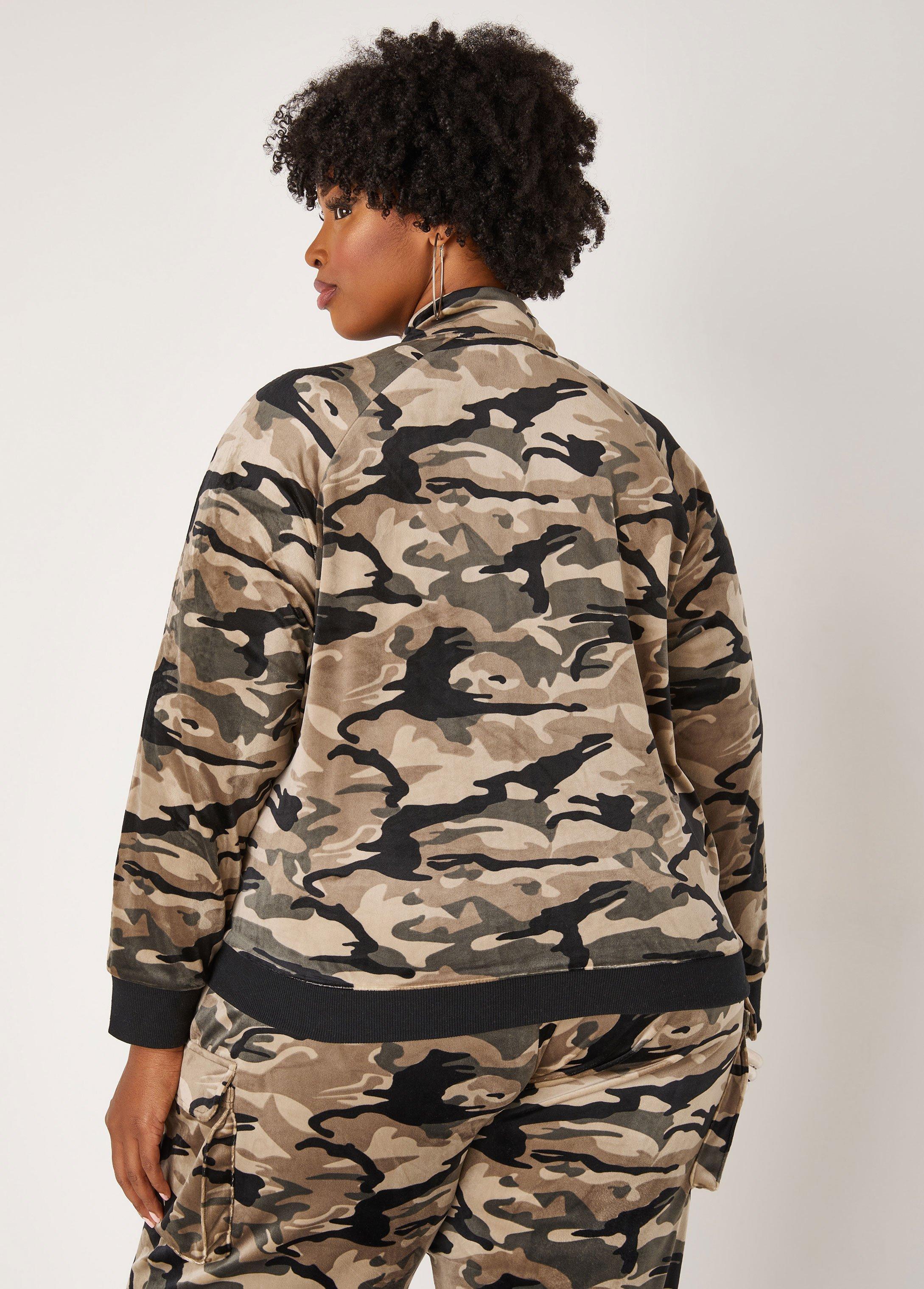 Camo Velour Track Jacket Product Image