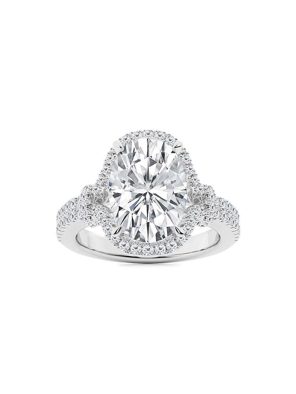 Womens 18K White Gold & 3.6 TCW Lab-Grown Diamond Engagement Ring Product Image