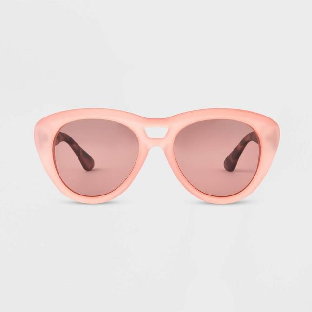 Womens Tortoise Print Rubberized Plastic Cateye Polarized Sunglasses- All In Motion Product Image