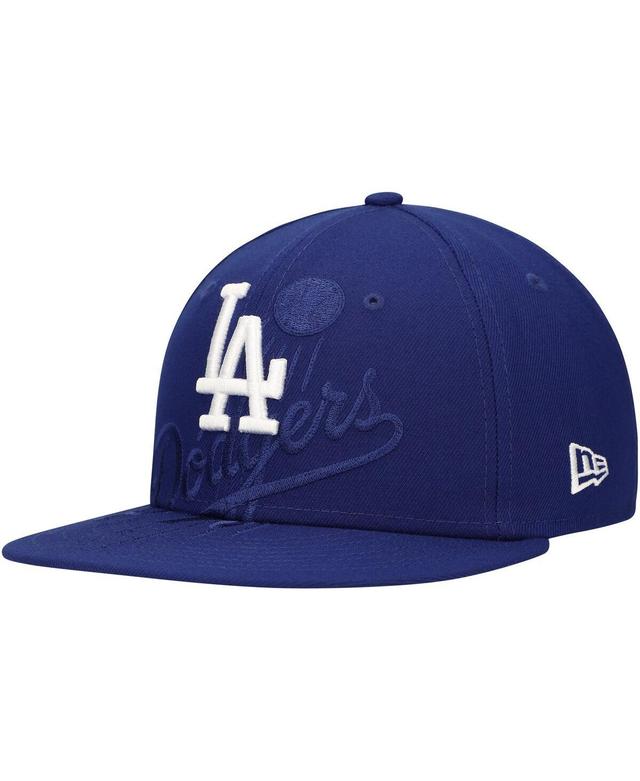 New Era Mens Royal Los Angeles Dodgers Shadow Logo 59FIFTY Fitted Hat Product Image