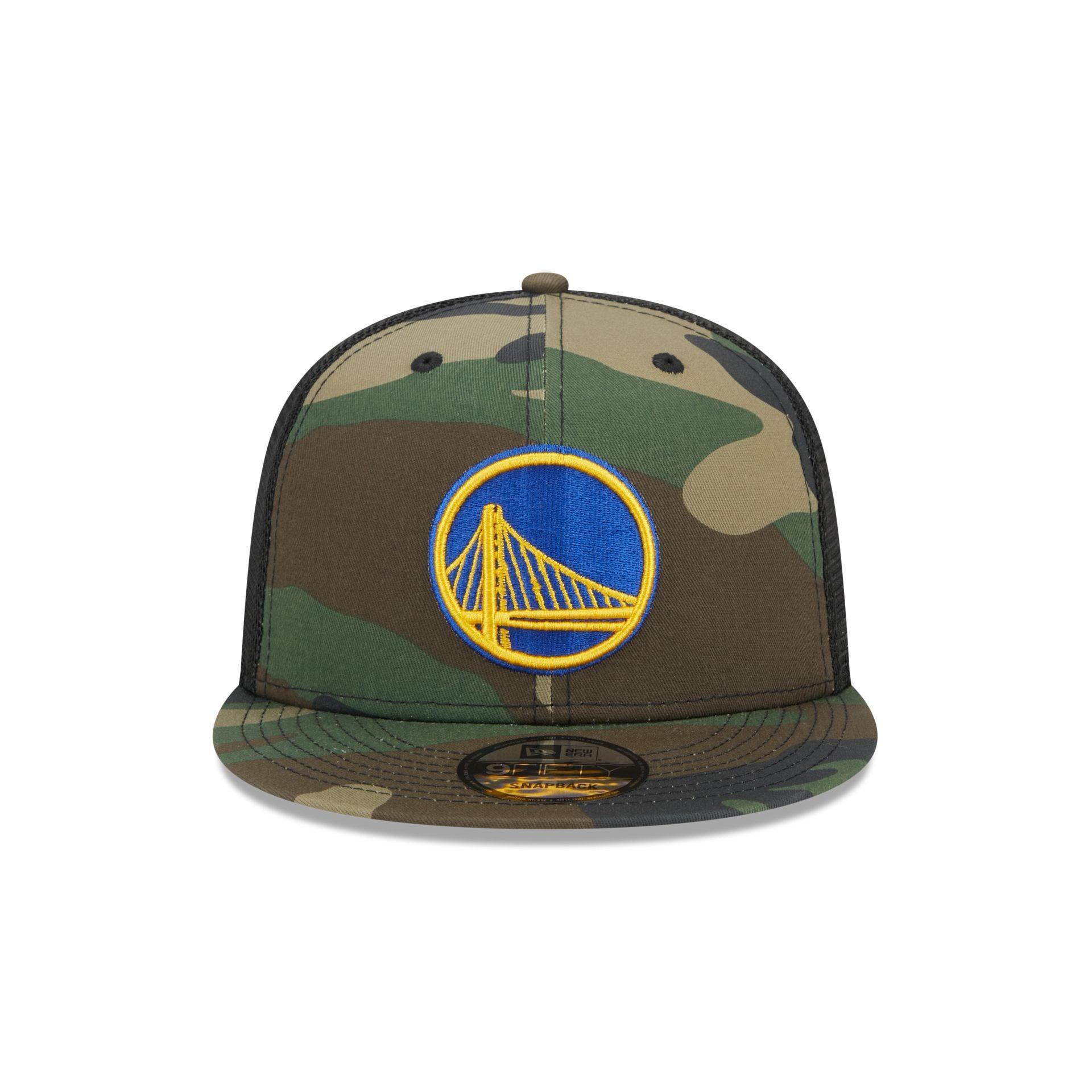 Golden State Warriors Camo 9FIFTY Trucker Snapback Hat Male Product Image