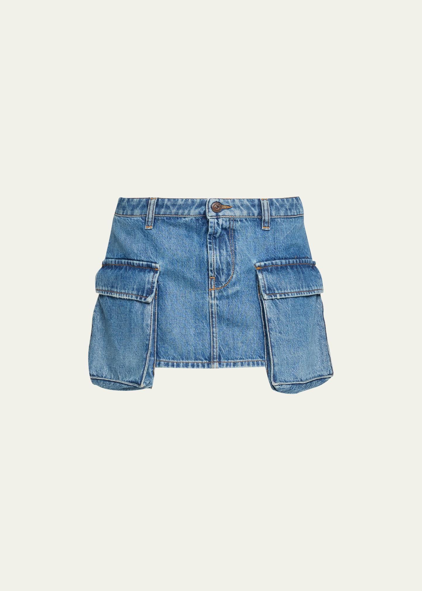 Celine Low-Rise Denim Cargo Skirt Product Image