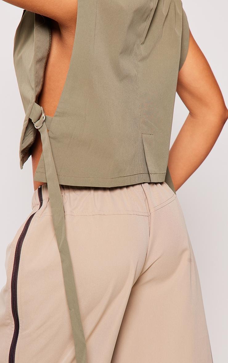 Khaki Tailored Button Oversized Vest Product Image