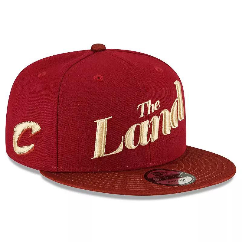 Mens New Era Wine Cleveland Cavaliers 2023/24 City Edition 9FIFTY Snapback Adjustable Hat - Wine Product Image