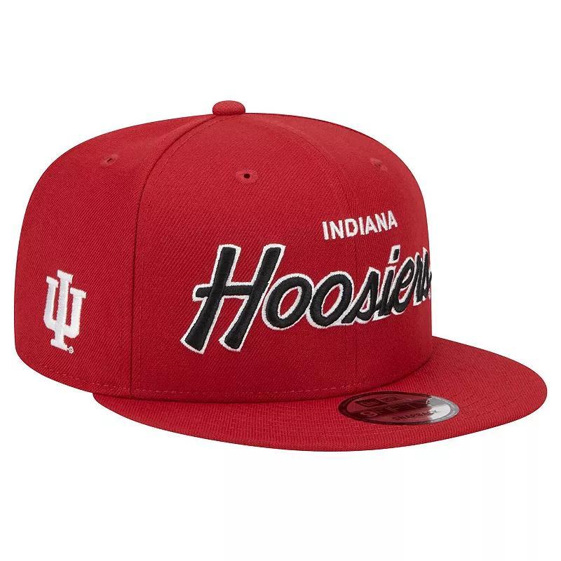 Mens New Era Crimson Indiana Hoosiers Team Script 9FIFTY Snapback Hat Product Image