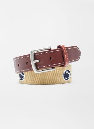 Peter Millar Mens Penn State Belt | Color: Khaki | Size: 36 Product Image