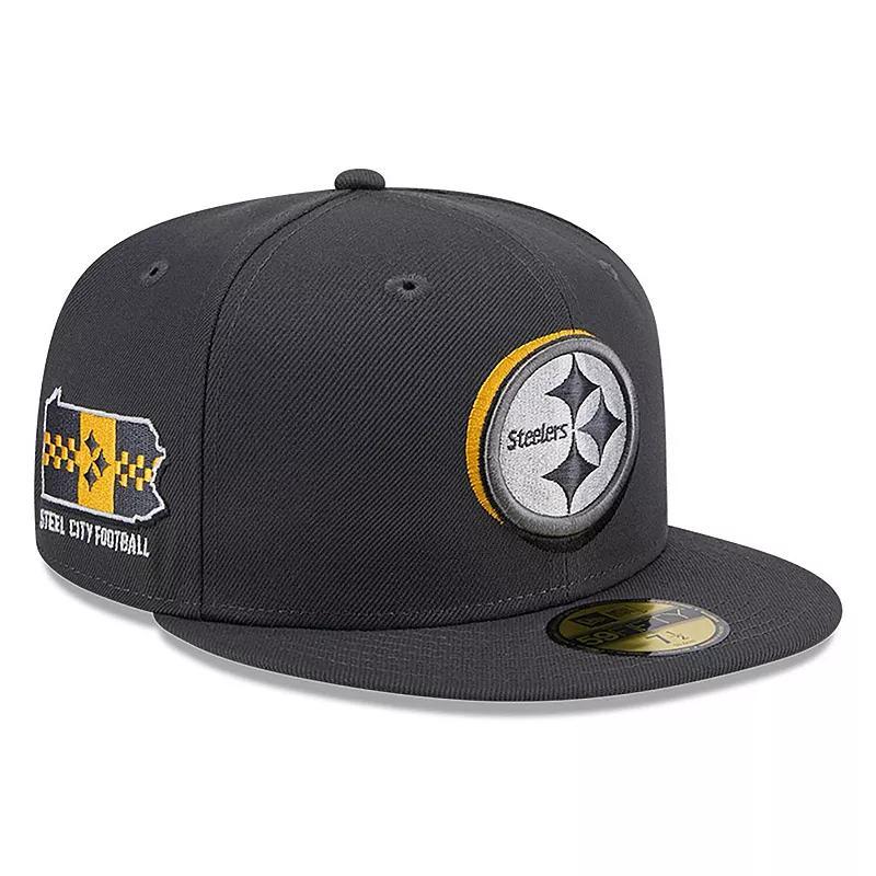 Mens New Era Graphite Pittsburgh Steelers Official 2024 NFL Draft On Stage 59FIFTY Fitted Hat Product Image