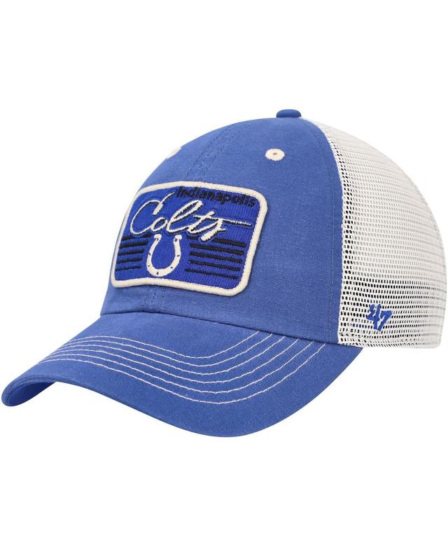 Mens 47 Royal/Natural Indianapolis Colts Five Point Trucker Clean Up Adjustable Hat Product Image