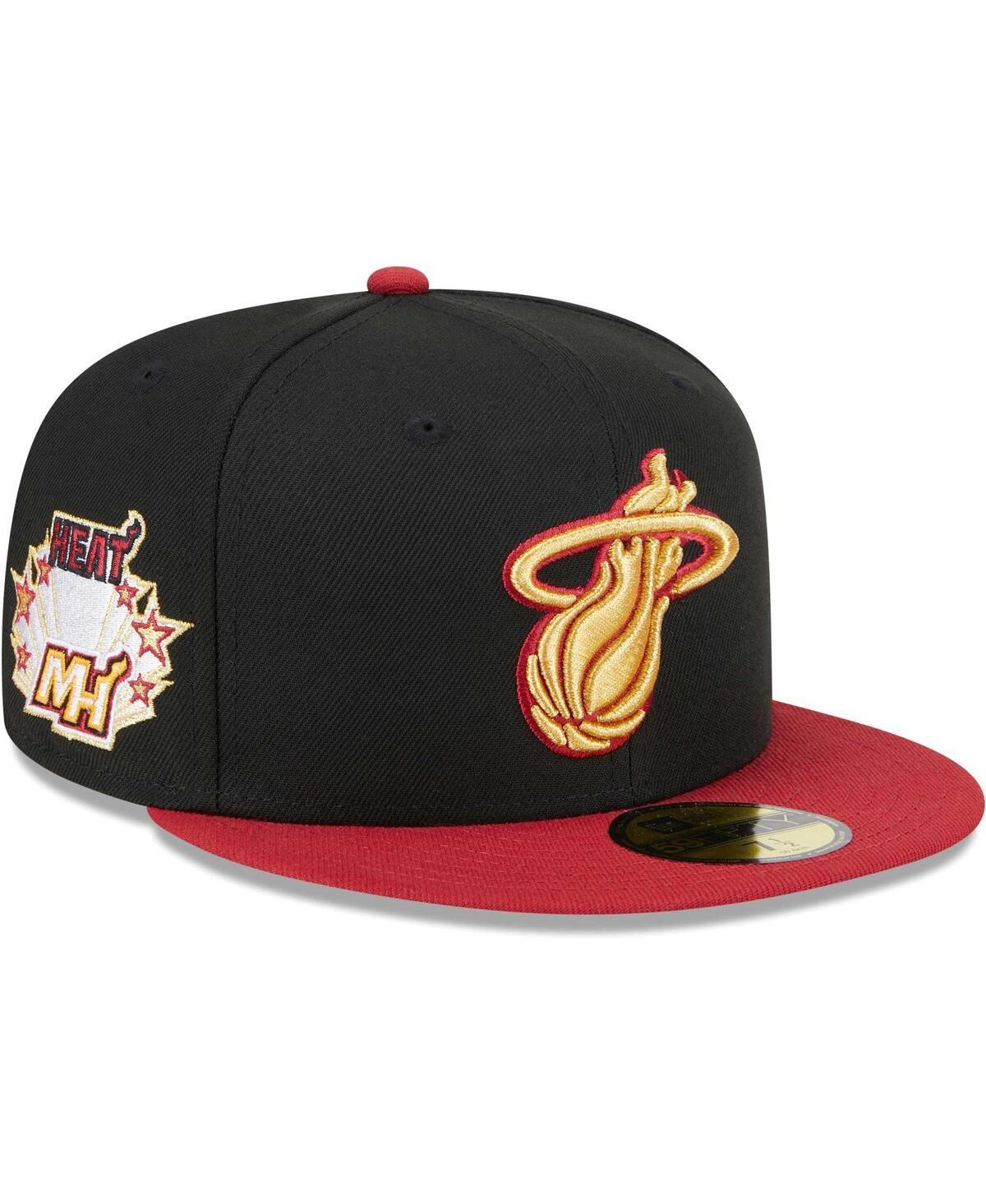 Mens New Era Black Miami Heat Gameday Gold Pop Stars 59FIFTY Fitted Hat - Black Product Image