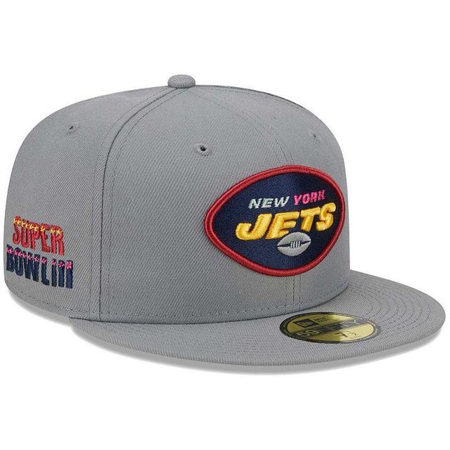 Mens New Era Gray New York Jets Color Pack 59FIFTY Fitted Hat JET Grey Product Image