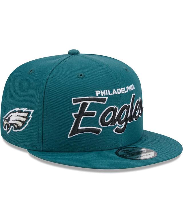 Mens New Era Midnight Green Philadelphia Eagles Main Script 9FIFTY Snapback Hat Product Image