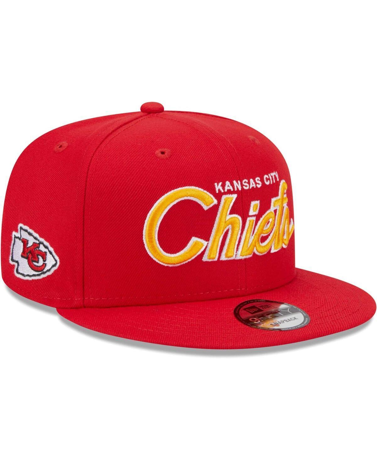 Mens New Era Red Kansas City Chiefs Main Script 9FIFTY Snapback Hat Product Image