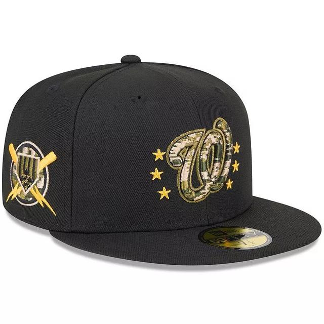 New Era Mens Black Washington Nationals 2024 Armed Forces Day On-Field 59FIFTY Fitted Hat Product Image