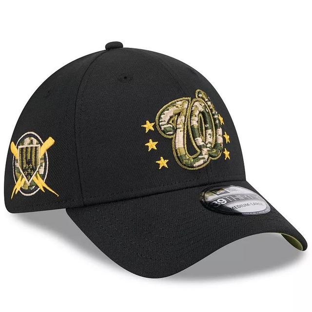 New Era Mens Black Washington Nationals 2024 Armed Forces Day 39THIRTY Flex Hat Product Image