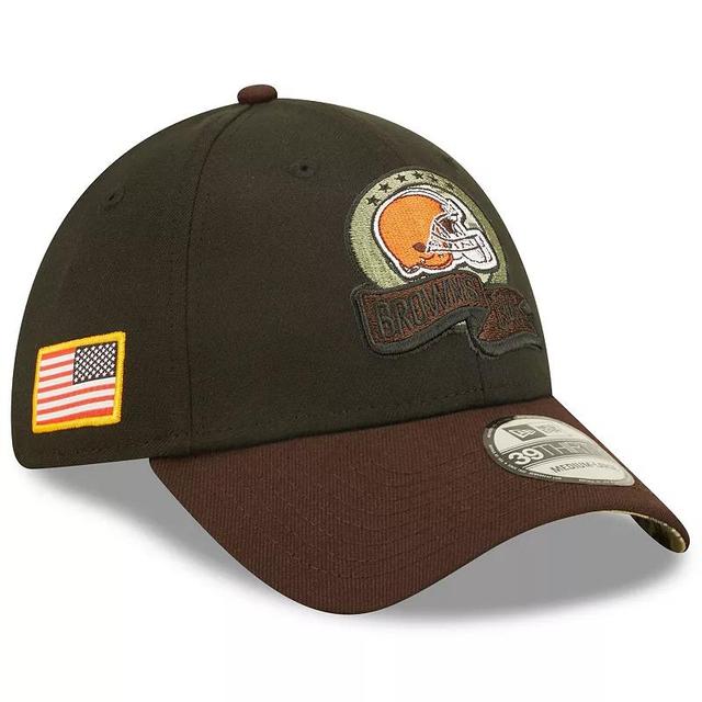 Mens New Era /Brown Cleveland Browns 2022 Salute To Service 39THIRTY Flex Hat Product Image