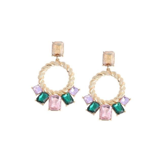 Sohi Womens Gold Circular Drop Earrings Product Image