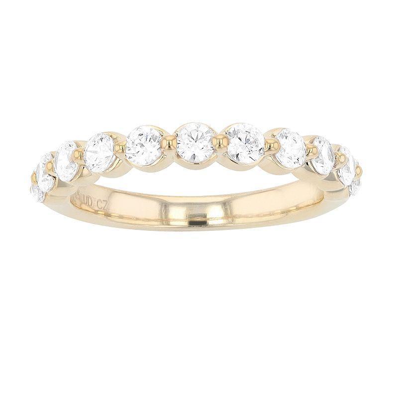 Diamond Brilliance 14K Gold 1 Carat T.W. Lab-Grown Diamond Floating Wedding Band, Womens Yellow Gold Product Image