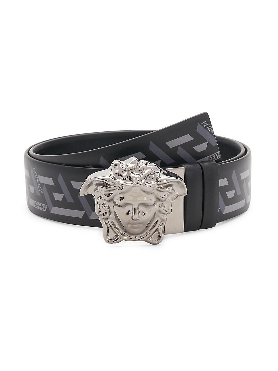 Mens Medusa-Buckle Logo Belt Product Image