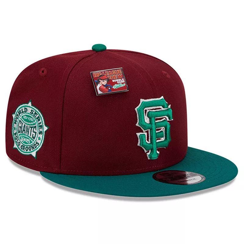 Mens New Era Cardinal/Green San Francisco Giants Strawberry Big League Chew Flavor Pack 9FIFTY Snapback Hat Product Image