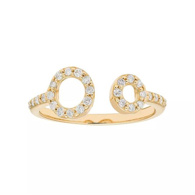 10k Gold 1/4 Carat T.W. Diamond Double Circle Ring, Womens White Product Image