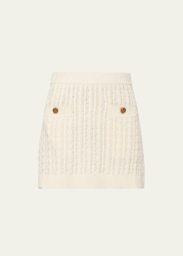 Womens Cable-Knit Cotton Miniskirt - Beige - Size 10 - Beige - Size 10 Product Image