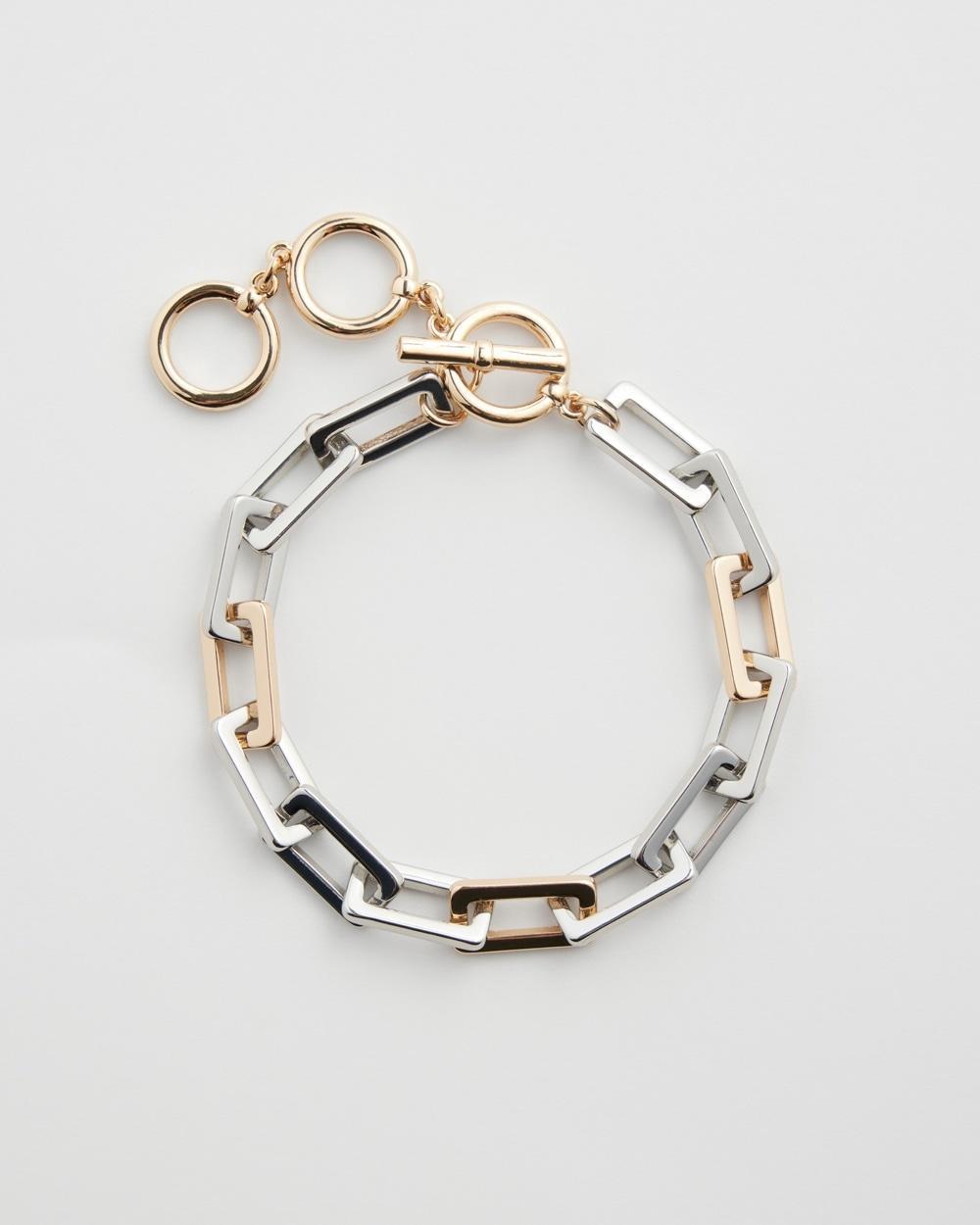 Mixed Metal Square Link Bracelet Product Image