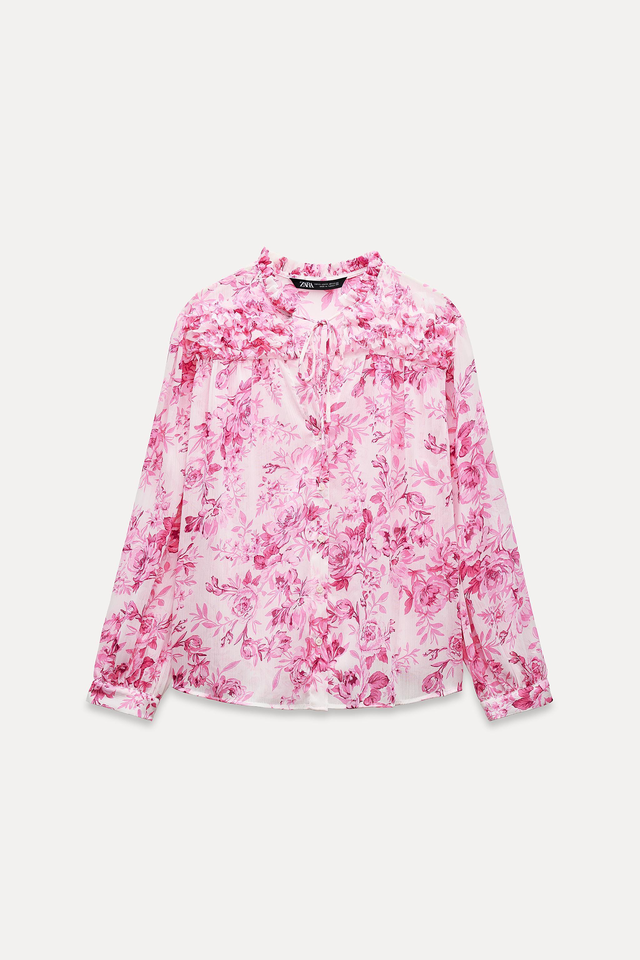 RUFFLED PRINT BLOUSE Product Image