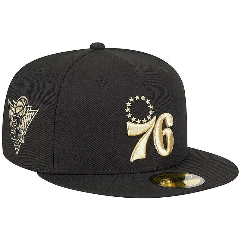 Mens New Era Black Philadelphia 76ers 59fifty Day 59FIFTY Fitted Hat, Size: 8, 76R Black Product Image