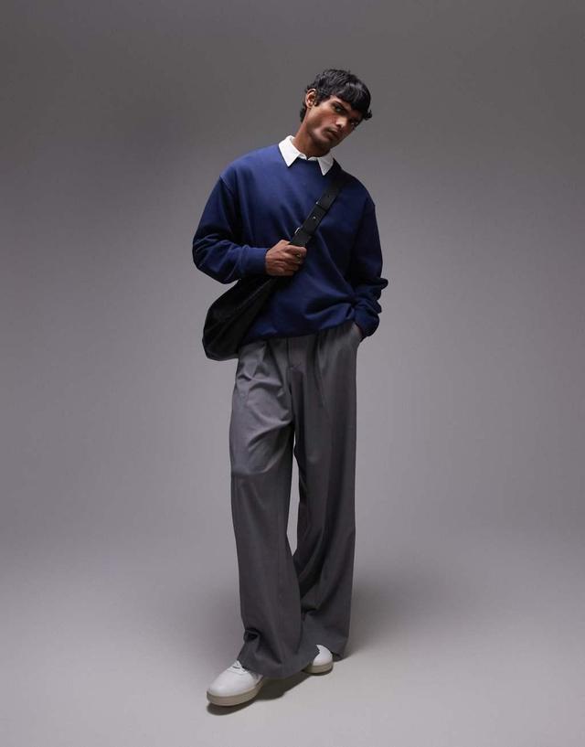 ARKET relaxed terry sweatshirt in blue Product Image