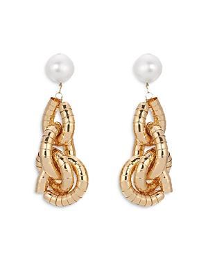 Womens Liquid 18K-Gold-Plated & Freshwater Pearl Drop Earrings Product Image