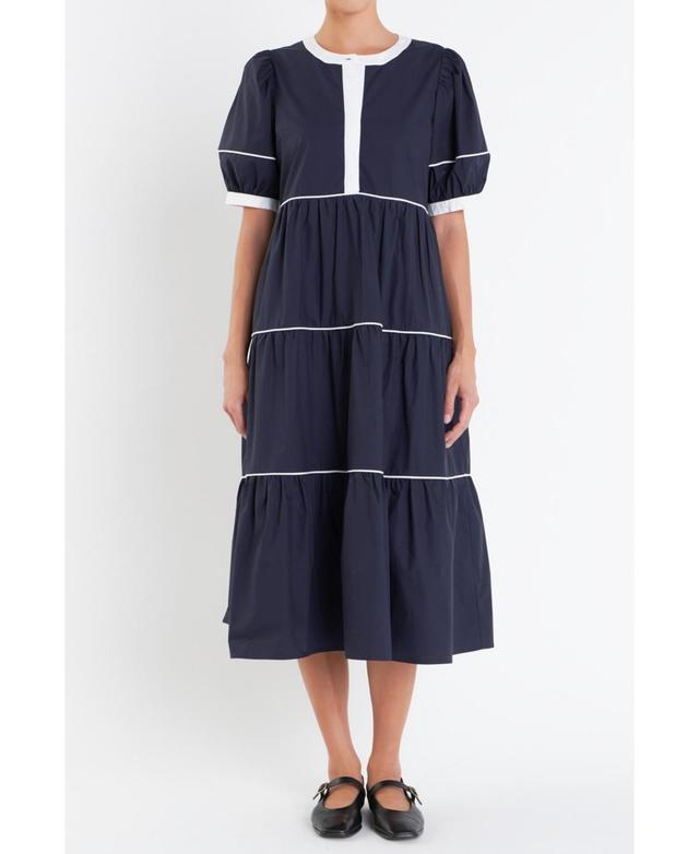 English Factory Womens Contrast Midi Dress Product Image