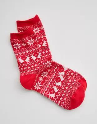 Aerie Fairisle Brushed Crew Socks Product Image