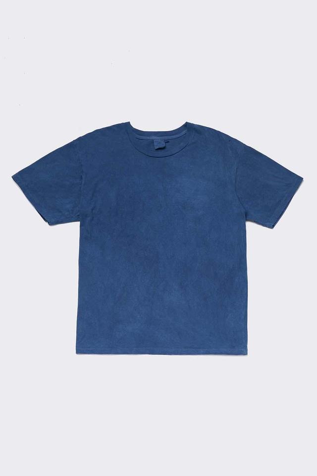 Indigo Dyed Women's Organic Unisex Style Crew Tee Product Image