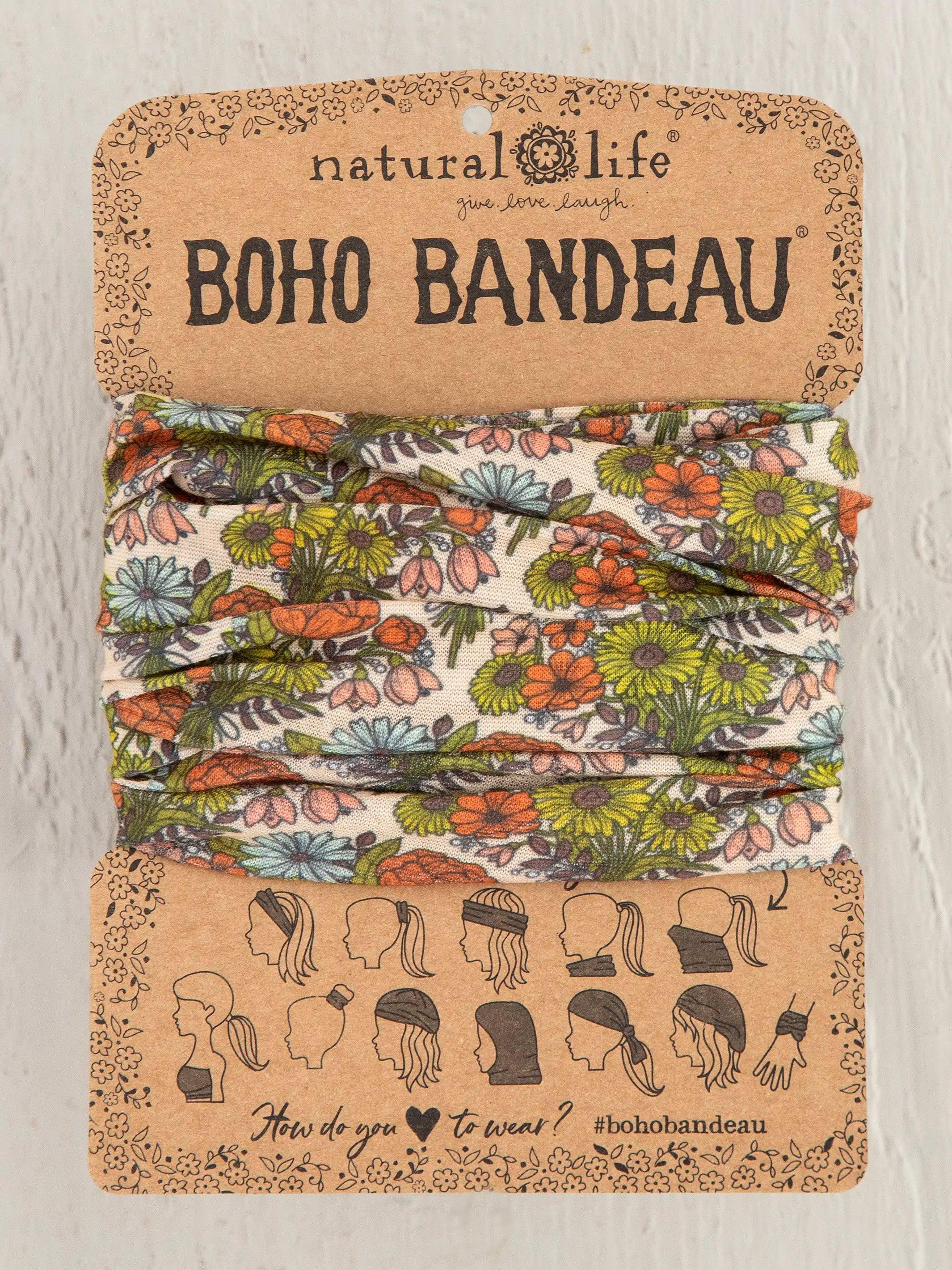 Full Boho Bandeau® Headband - Retro Daisies Cream Product Image