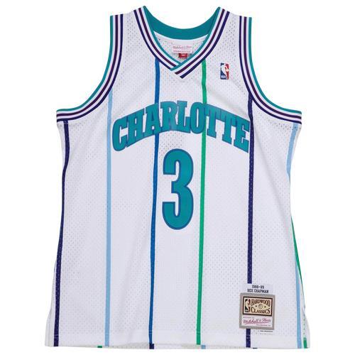 Mens Mitchell & Ness Rex Chapman White Charlotte Hornets 1988-89 Hardwood Classics Swingman Jersey Product Image