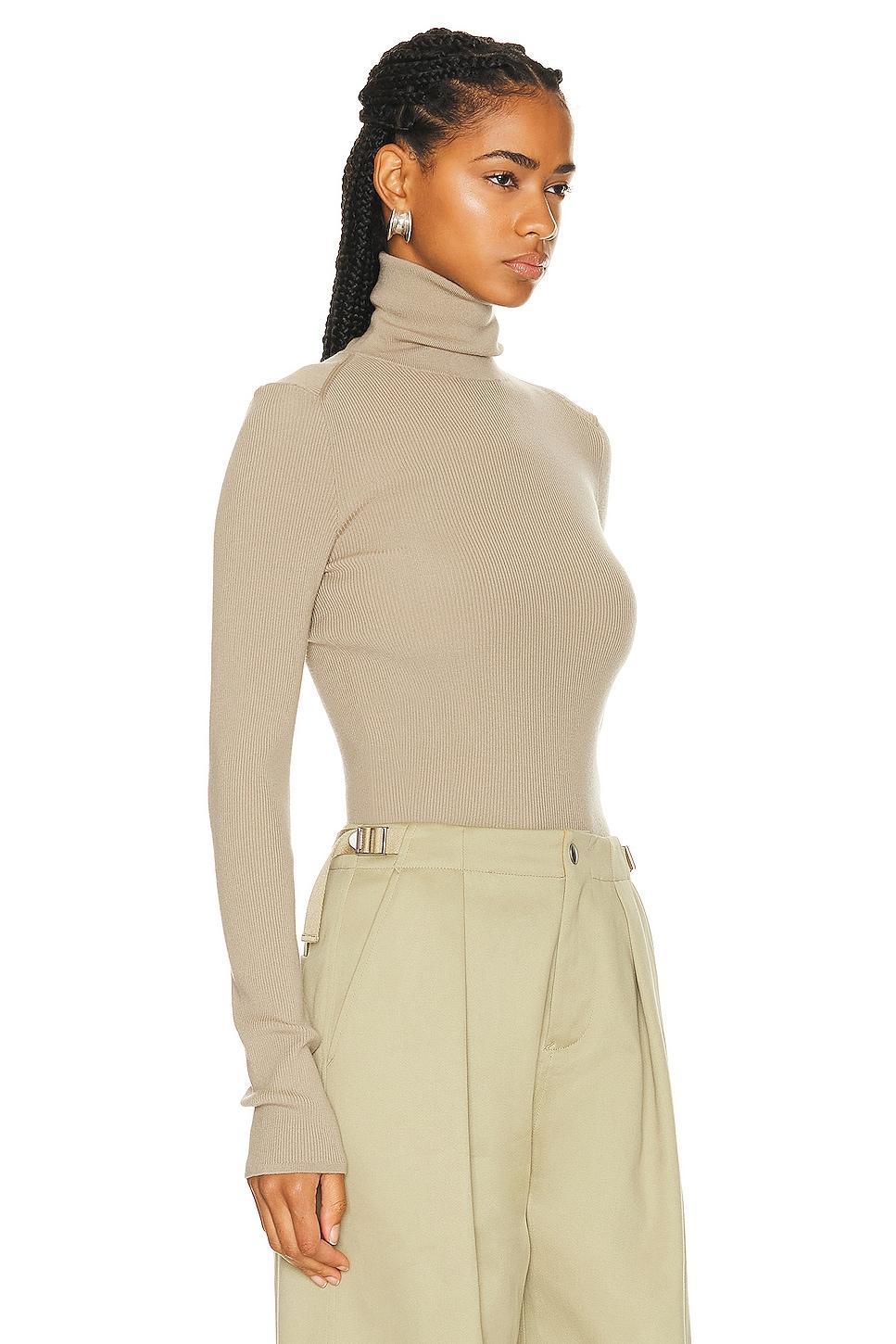 Burberry Long Sleeve Top in Beige Product Image