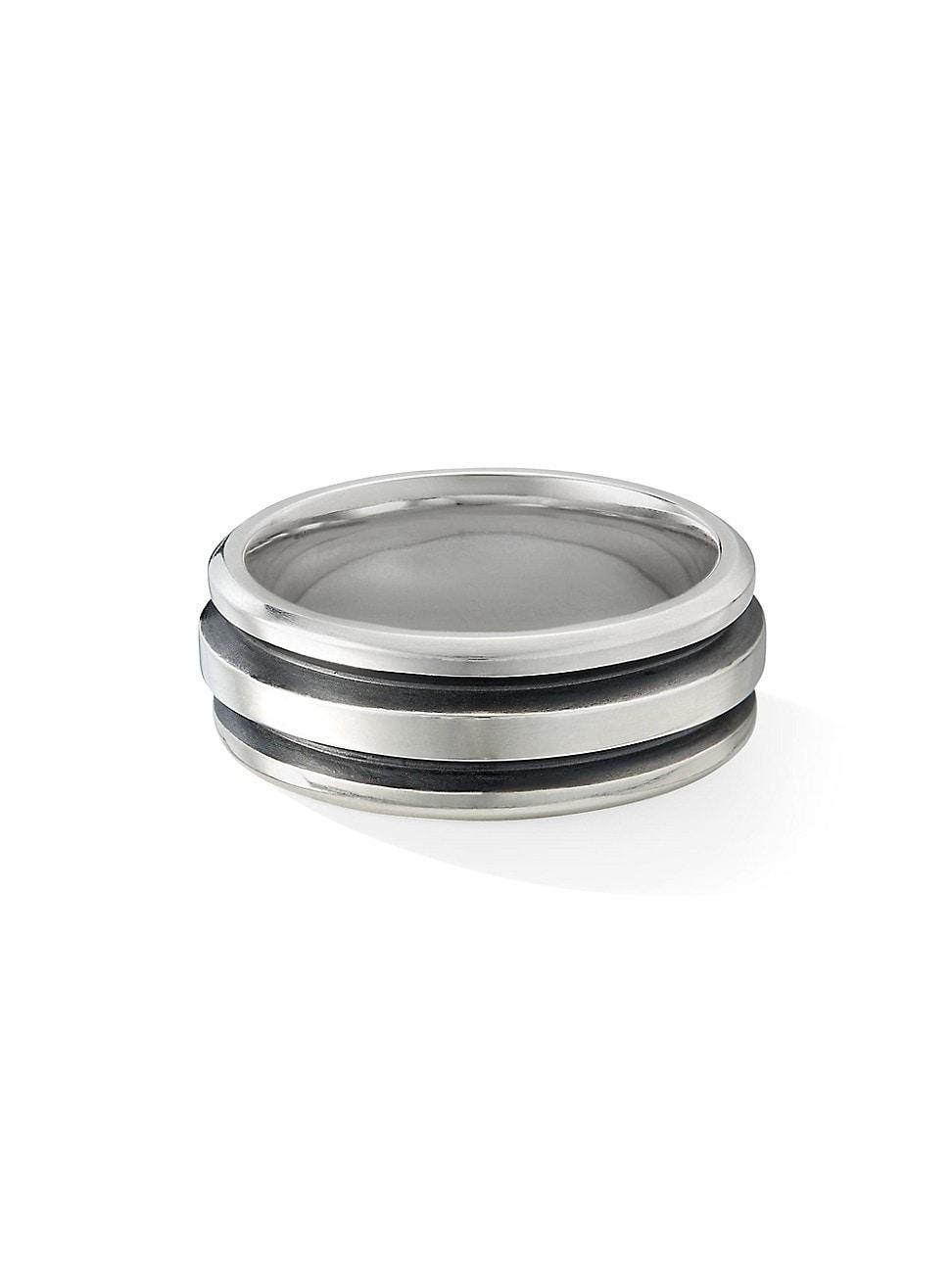 Mens Deco Sterling Silver Ring Product Image