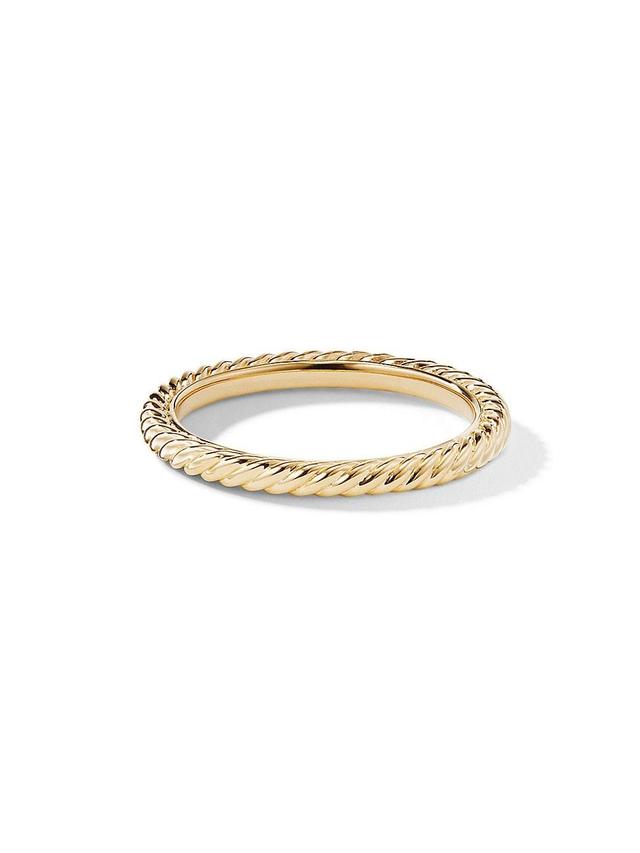 Womens Cable Collectibles Stack Ring in 18K Yellow Gold Product Image