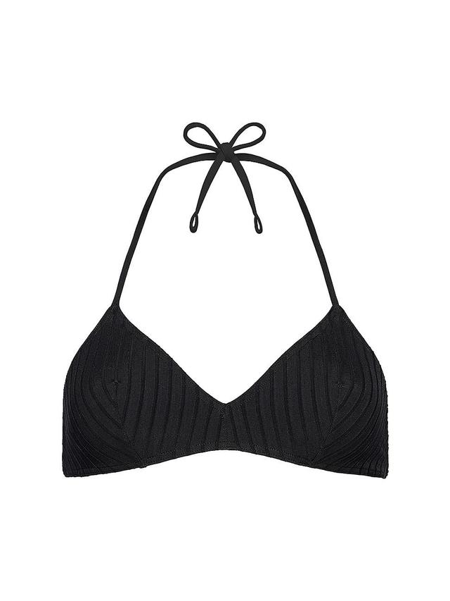 Womens Curacao Rib-Knit Halter Bikini Top Product Image