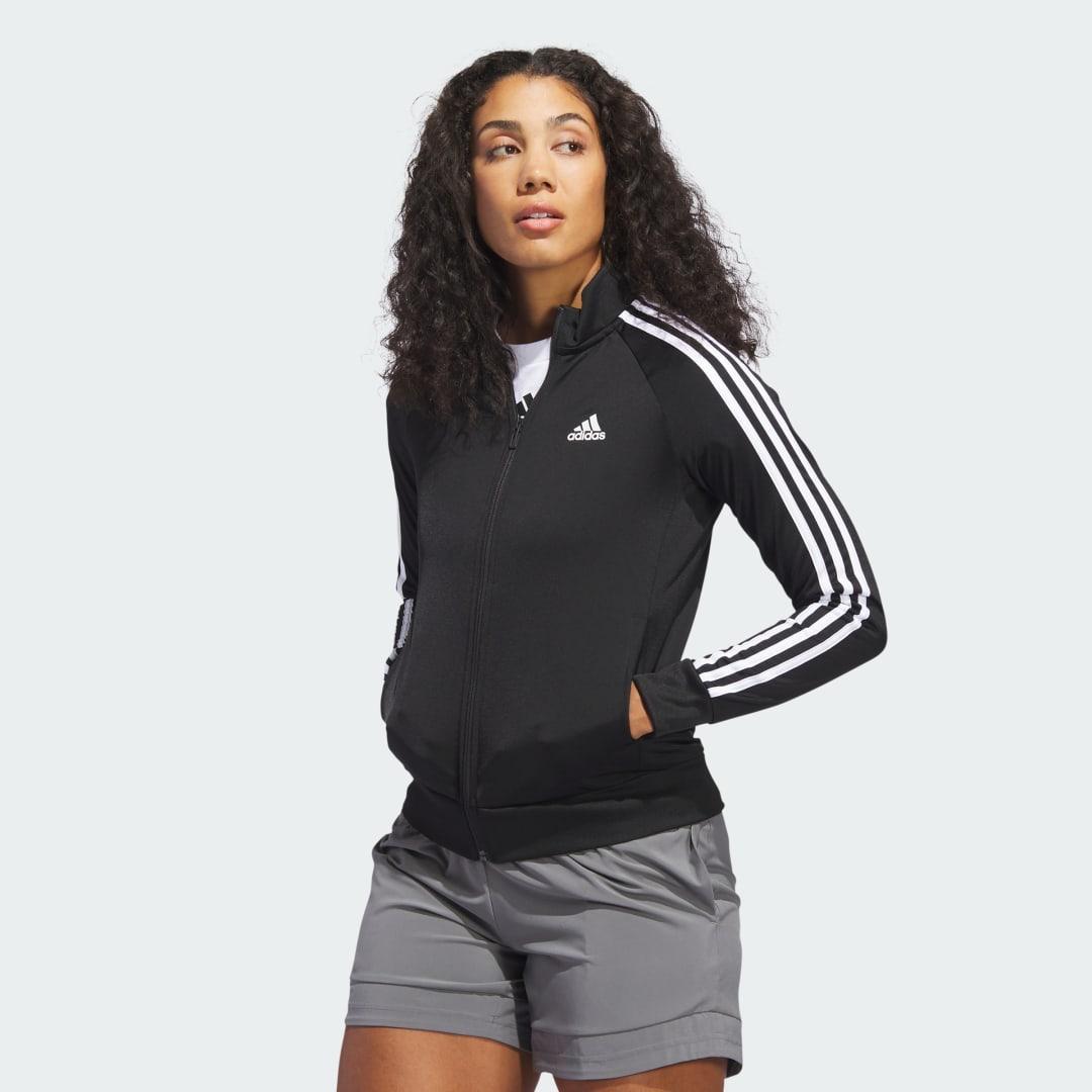 Womens adidas Essential Tricot Track Jacket Black Product Image