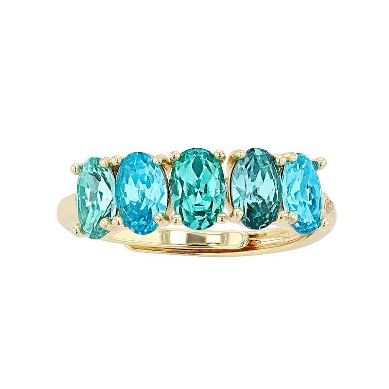 City Luxe 5-Stone Birthstone Crystal Ring, Womens, Gold Tone December Product Image