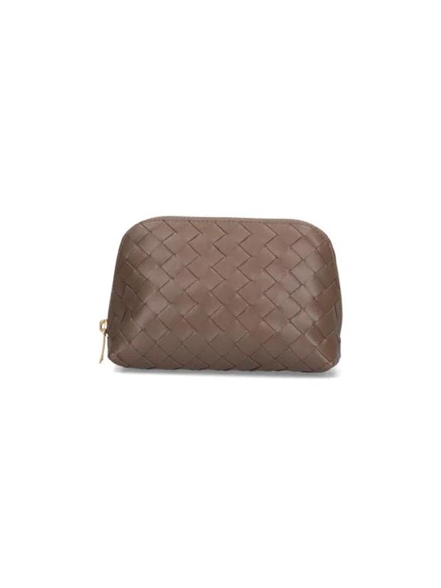 BOTTEGA VENETA Half Moon Medium Intrecciato Leather Pouch In Brown Product Image