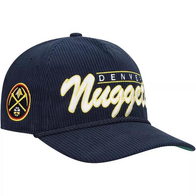 Mens 47 Navy Denver Nuggets Double Header Sidepatch Cord Hitch Adjustable Hat, Nug Blue Product Image