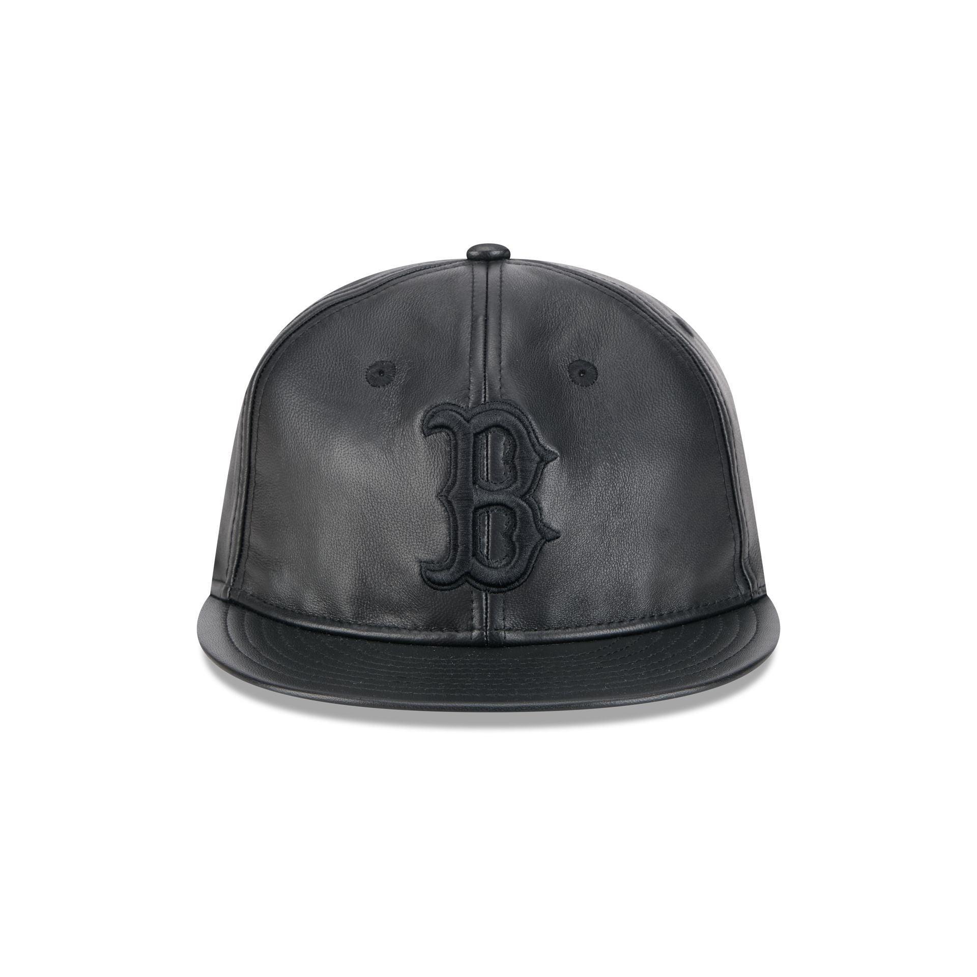 Boston Red Sox Genuine Leather Retro Crown 9FIFTY Strapback Hat Male Product Image