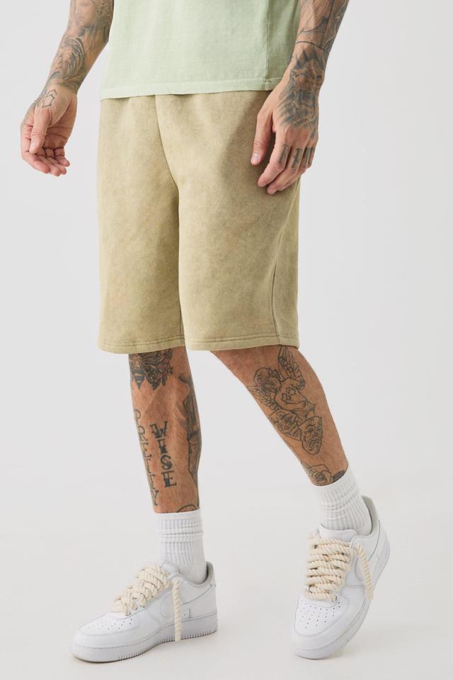 Tall Relaxed Washed Jersey Shorts | boohooMAN USA Product Image